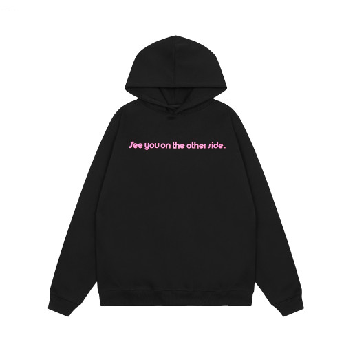 Travis Scott Pink Skull Print Hoodie Black