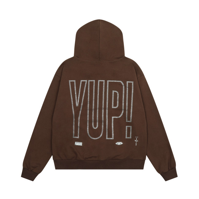 Travis Scott YUP Logo Hoodie Brown