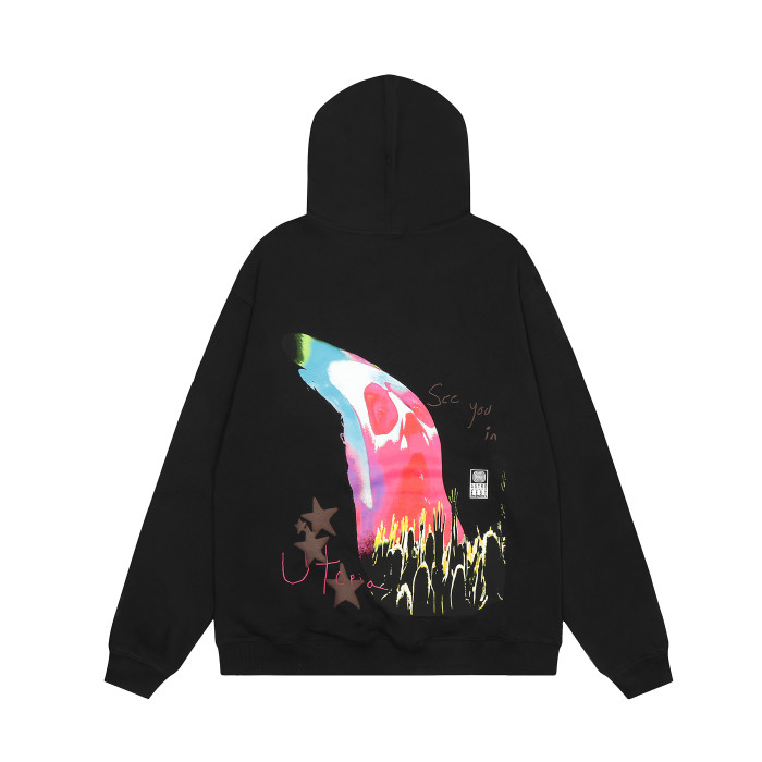 Travis Scott Dandelion Print Hoodie Black
