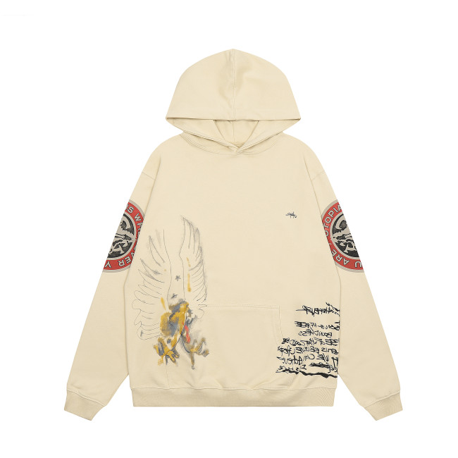 Travis Scott Graffiti Print Hoodie Apricot
