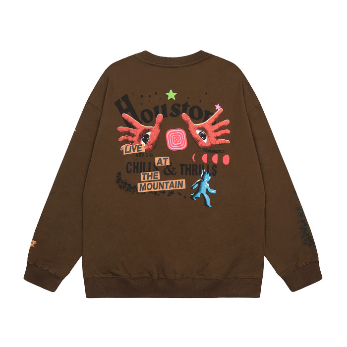 Travis Scott At The Moutain  Print Hoodie Brown