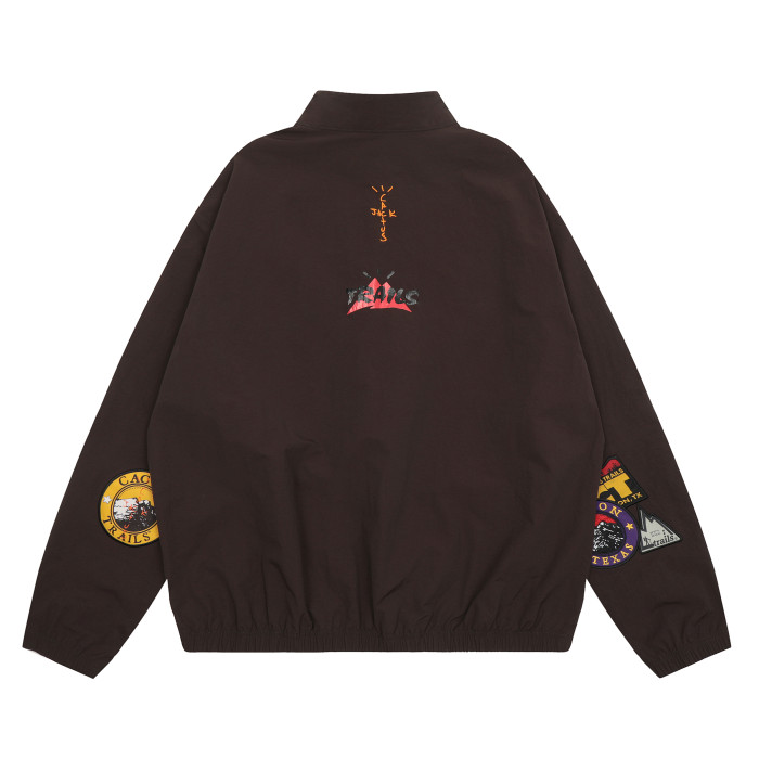 Travis Scott Logo Print Hoodie Coffee