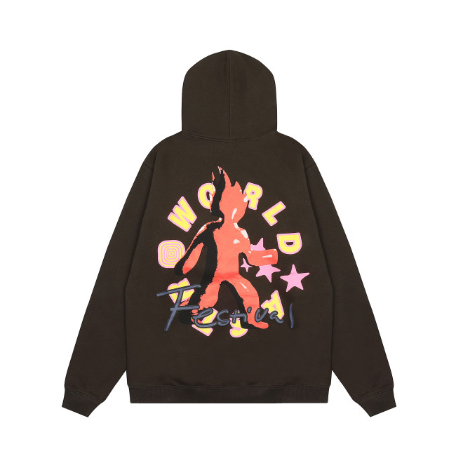 Travis Scott Character Graffiti Print Hoodie Black