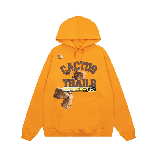 Travis Scott Stone Print Hoodie Orange