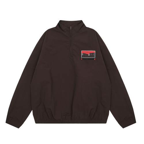 Travis Scott Logo Print Hoodie Coffee