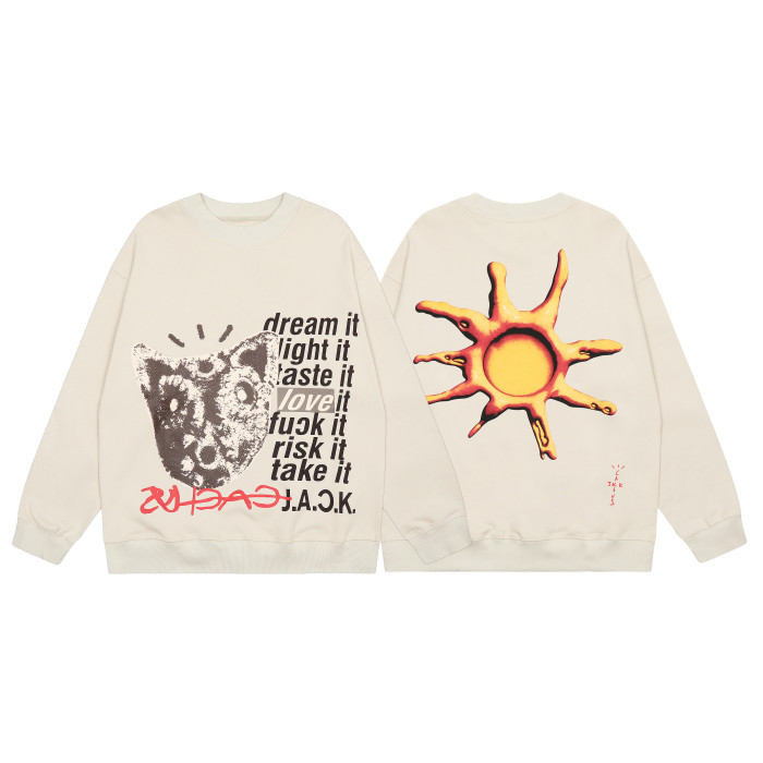 Travis Scott Sun Print Hoodie Apricot
