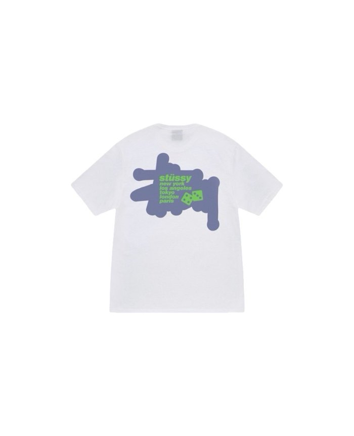 STUSSY DICE PRINT TEE WHITE