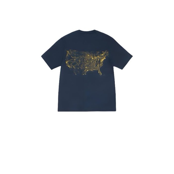 STUSSY SPLASH INK PRINT TEE BLUE