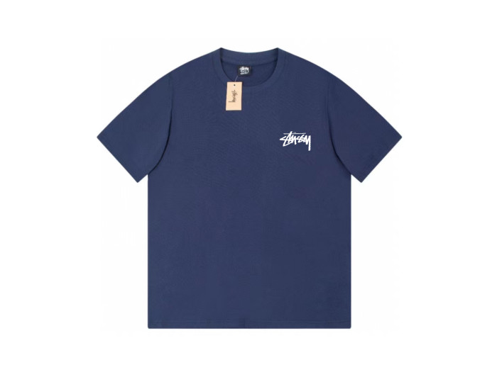 STUSSY GLOBAL TRIBE PRINT TEE  BLUE