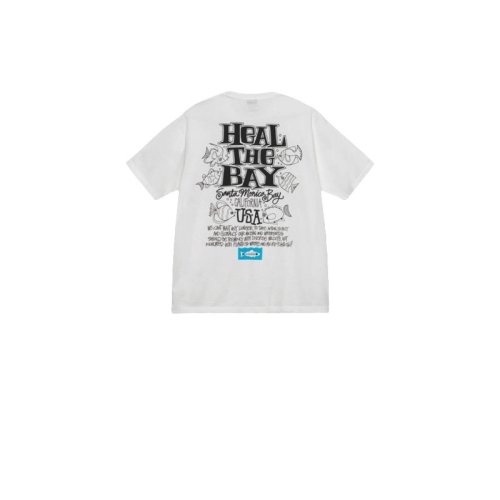 STUSSY FISH BONES PRINT TEE WHITE
