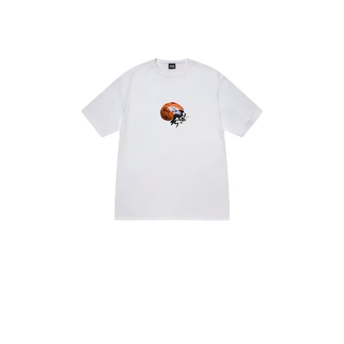 STUSSY LADYBUG PRINT TEE WHITE