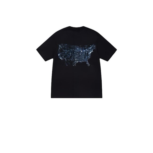 STUSSY SPLASH INK PRINT TEE BLACK