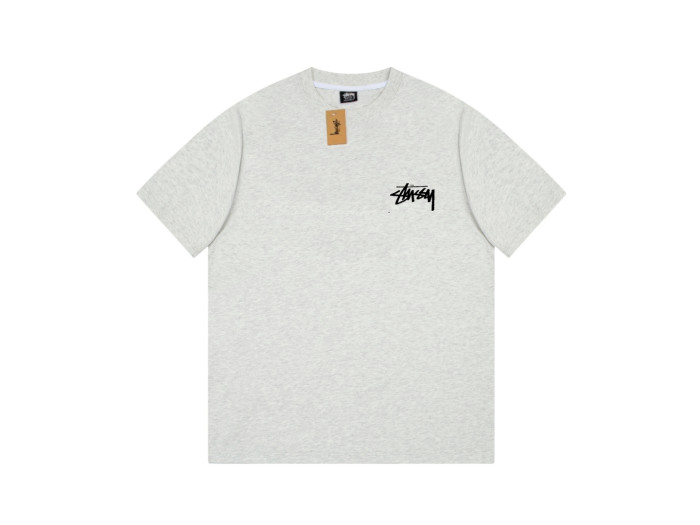 STUSSY GLOBAL TRIBE PRINT TEE  GREY