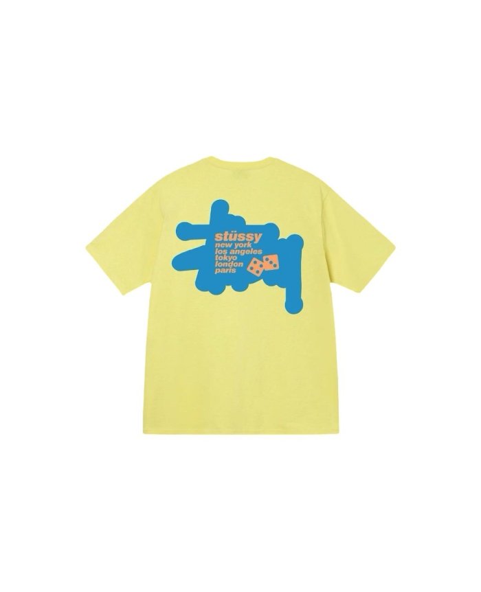 STUSSY DICE PRINT TEE YELLOW