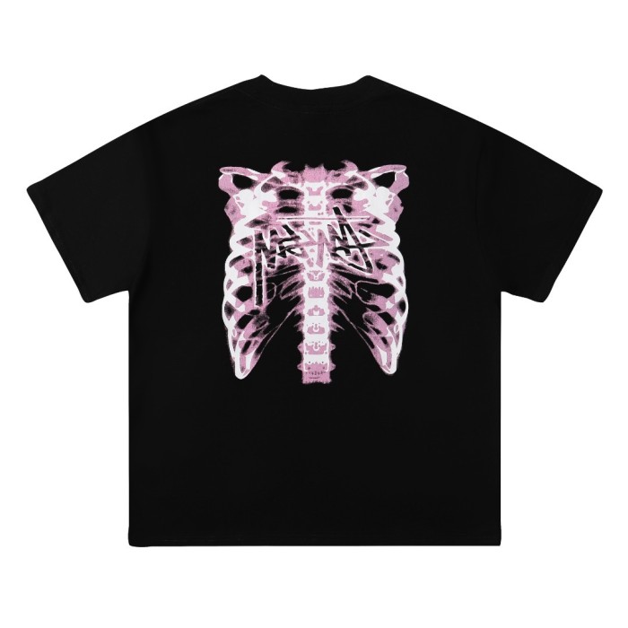 STUSSY SKELETON PRINT TEE BLACK