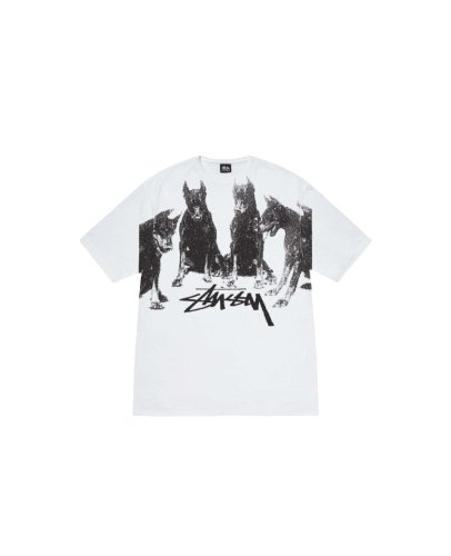 STUSSY DOG PRINT TEE WHITE