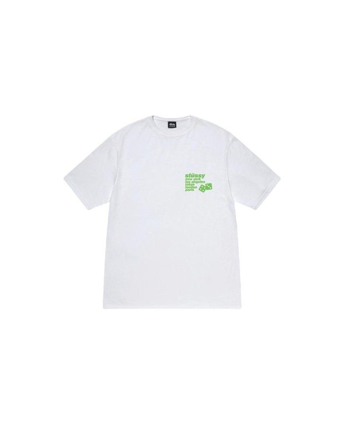 STUSSY DICE PRINT TEE WHITE