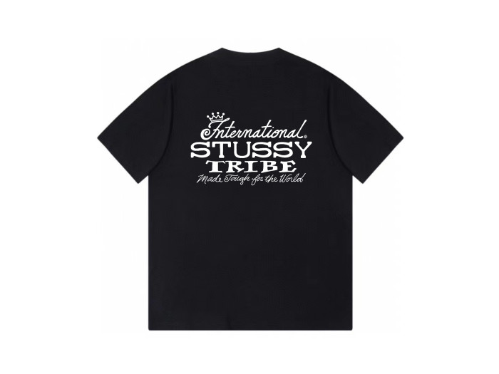 STUSSY TRIBE LETTERS PRINT TEE BLACK