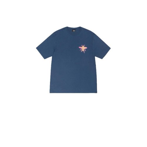 STUSSY FLYING INSECTS PRINT TEE BLUE