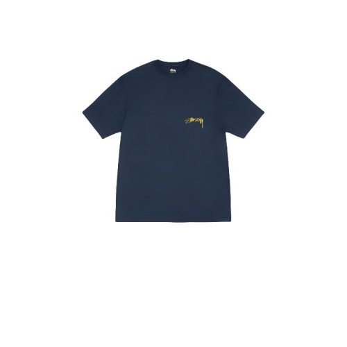 STUSSY SPLASH INK PRINT TEE BLUE