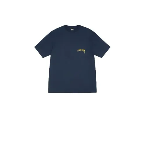 STUSSY SPLASH INK PRINT TEE BLUE