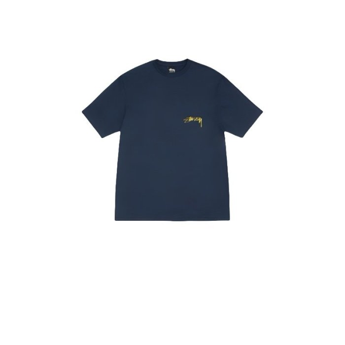 STUSSY SPLASH INK PRINT TEE BLUE