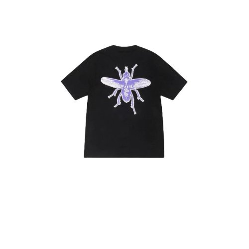 STUSSY FLYING INSECTS PRINT TEE BLACK