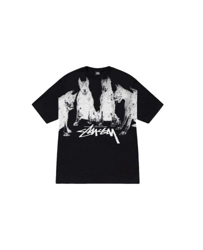 STUSSY DOG PRINT TEE BLACK