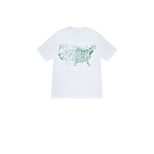 STUSSY SPLASH INK PRINT TEE WHITE