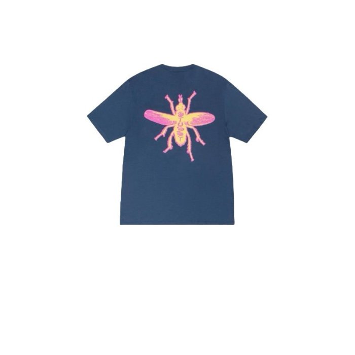 STUSSY FLYING INSECTS PRINT TEE BLUE