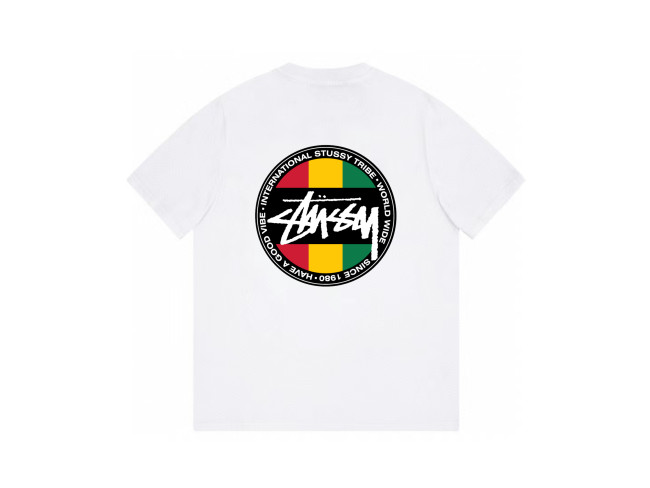 STUSSY GLOBAL TRIBE PRINT TEE  WHITE