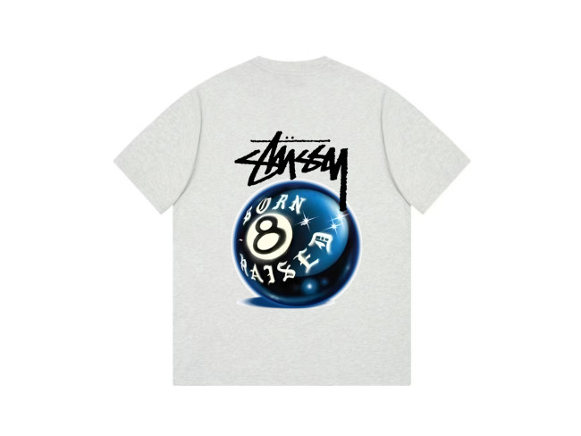 STUSSY 8 BALL PRINT TEE GREY