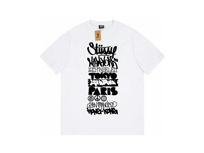 STUSSY GRAFFITI LOGO PRINT TEE WHITE