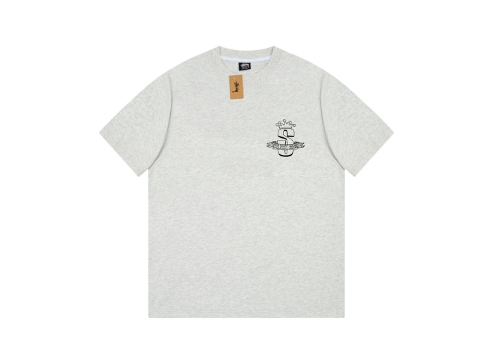 STUSSY CROWN LOGO TEE GREY