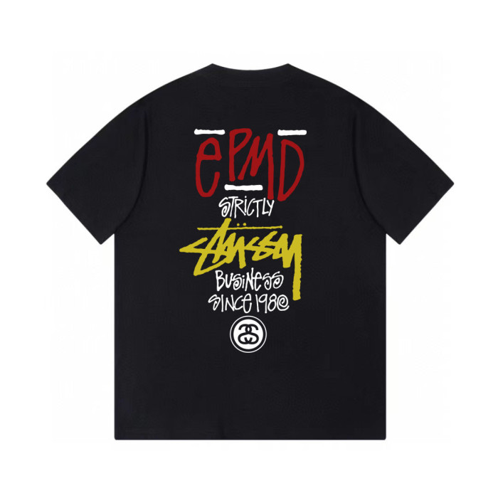 STUSSY CHARACTER LOGO PRINT TEE BLACK