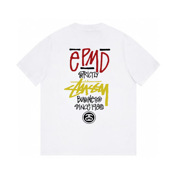 STUSSY CHARACTER LOGO PRINT TEE WHITE