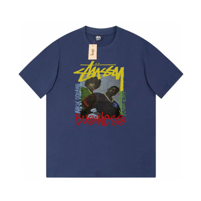 STUSSY CHARACTER LOGO PRINT TEE NAVY