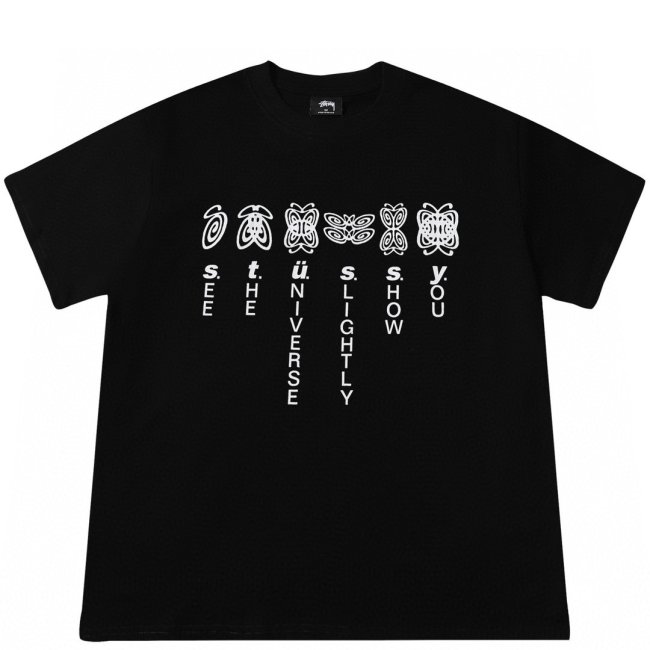 STUSSY BUTTERFLY PRINT TEE BLACK