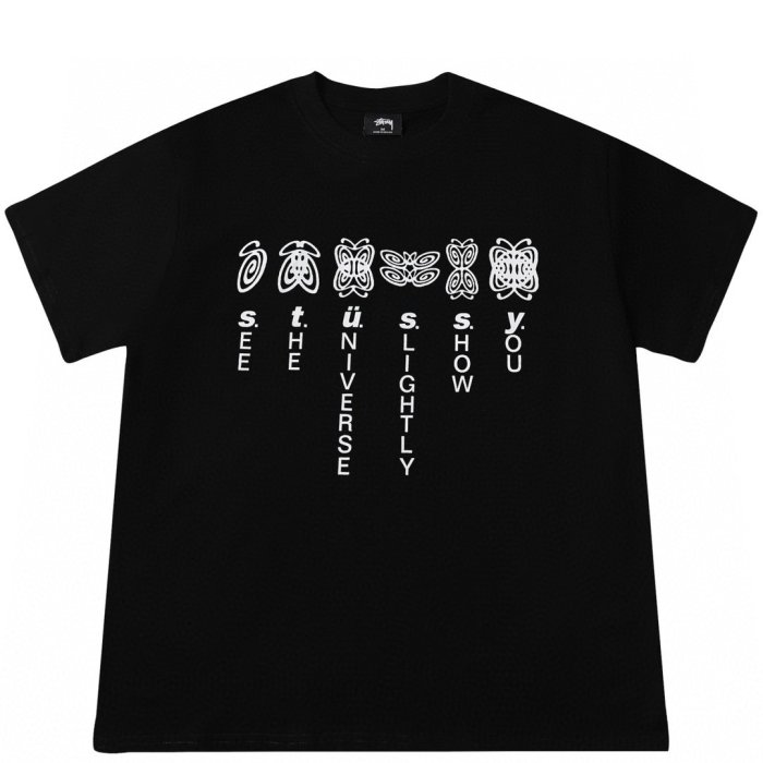 STUSSY BUTTERFLY PRINT TEE BLACK