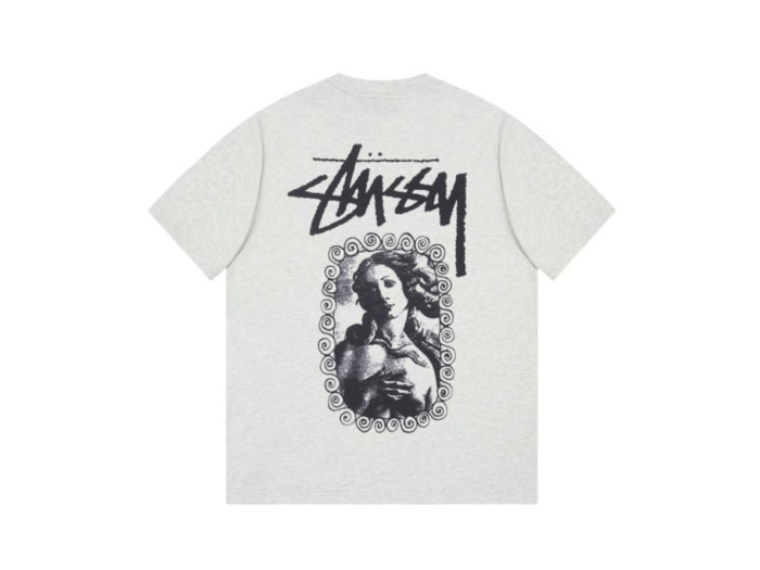 STUSSY BEAUTY PORTRAIT PRINT TEE GREY