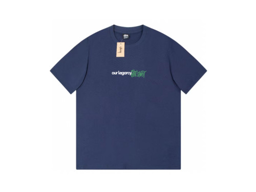STUSSY × OURLEGACY LOGO TEE NAVY