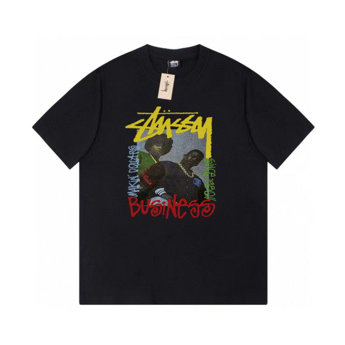 STUSSY CHARACTER LOGO PRINT TEE BLACK