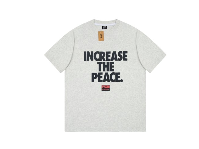STUSSY INCREASE  THE PEACE LOGO TEE GREY