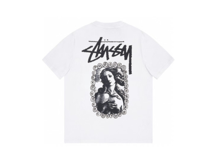 STUSSY BEAUTY PORTRAIT PRINT TEE WHITE