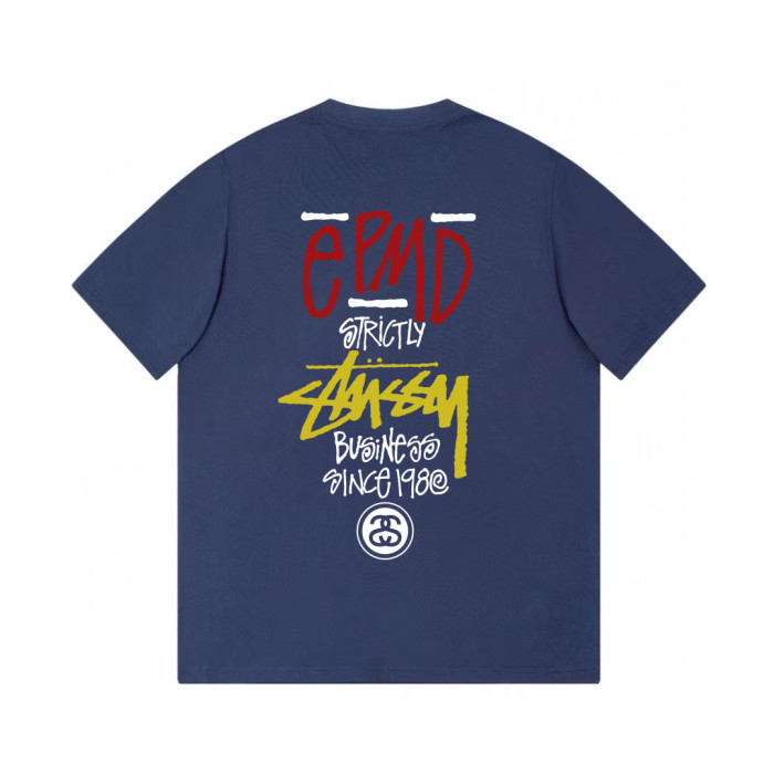STUSSY CHARACTER LOGO PRINT TEE NAVY
