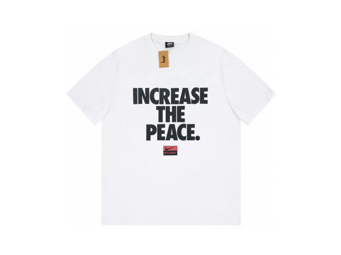 STUSSY INCREASE  THE PEACE LOGO TEE WHITE