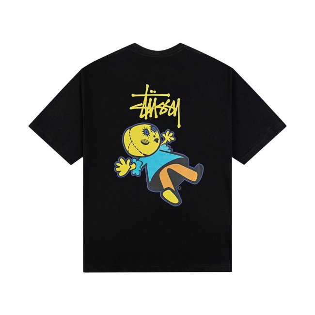 STUSSY ALIEN PRINT TEE BLACK