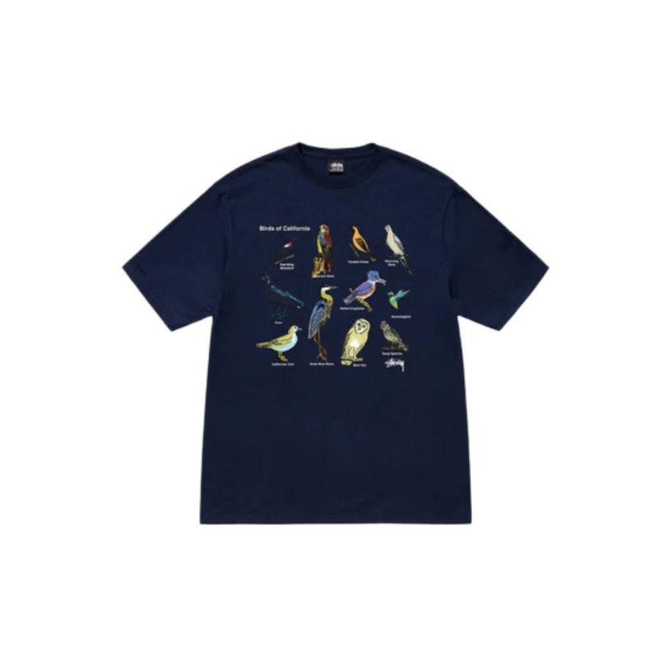US$ 57.79 - STUSSY BIRD PRINT TEE NAVY - www.ksastreetwear.com