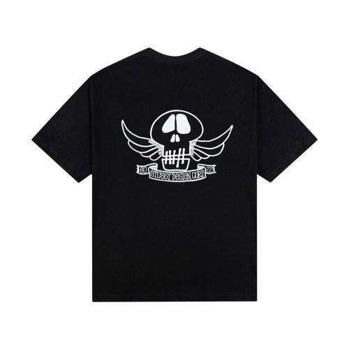 STUSSY SKULL PRINT TEE BLACK