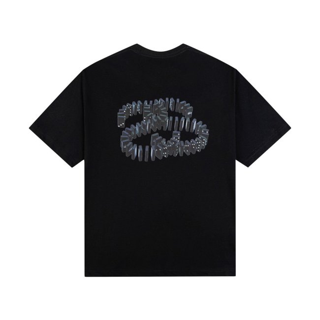 STUSSY DOMINO'S PRINT TEE BLACK